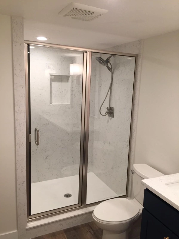 Second example of a semi-frameless shower door.